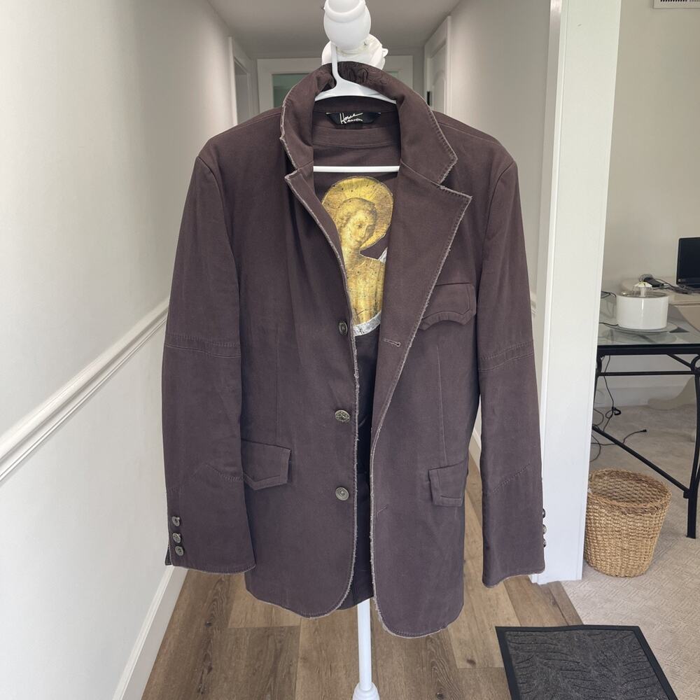 House of Howe Blazer Mens 38 (M) Grunge Jacket Rock Punk Brown Religion Lined